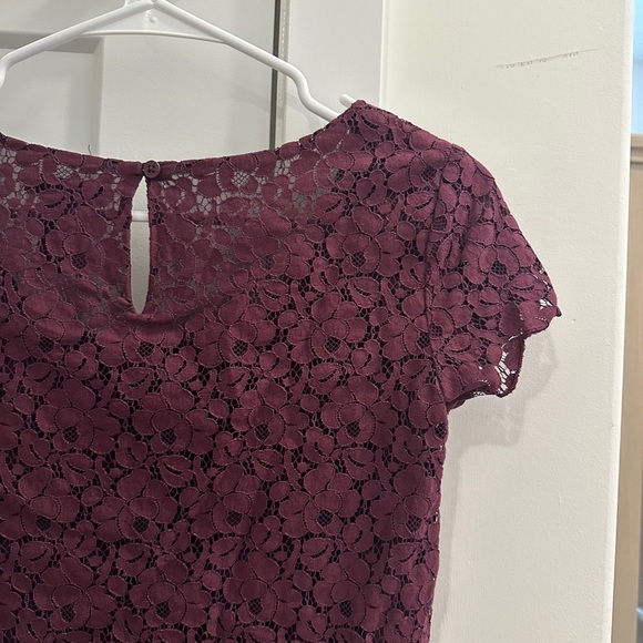 Talula Aritzia Purple Lace Short Sleeve Scoop Neck T-shirt Top Size XXS Women’s - Picture 10 of 13